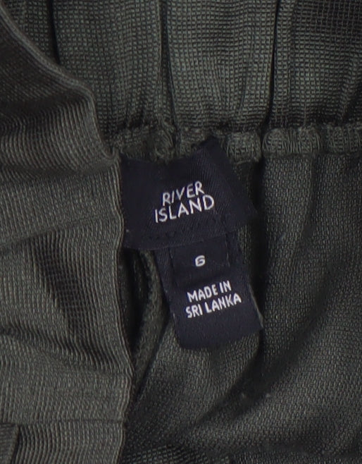 River Island Women’s Green Paperbag Cargo Trousers Size 6