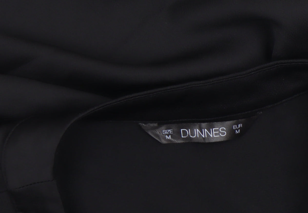 Dunnes Women's Black V-Neck Long Sleeve Polyester Blouse Size M