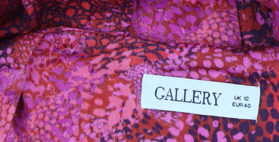 Gallery Womens Multicoloured Viscose Midi A-Line Dress UK 12