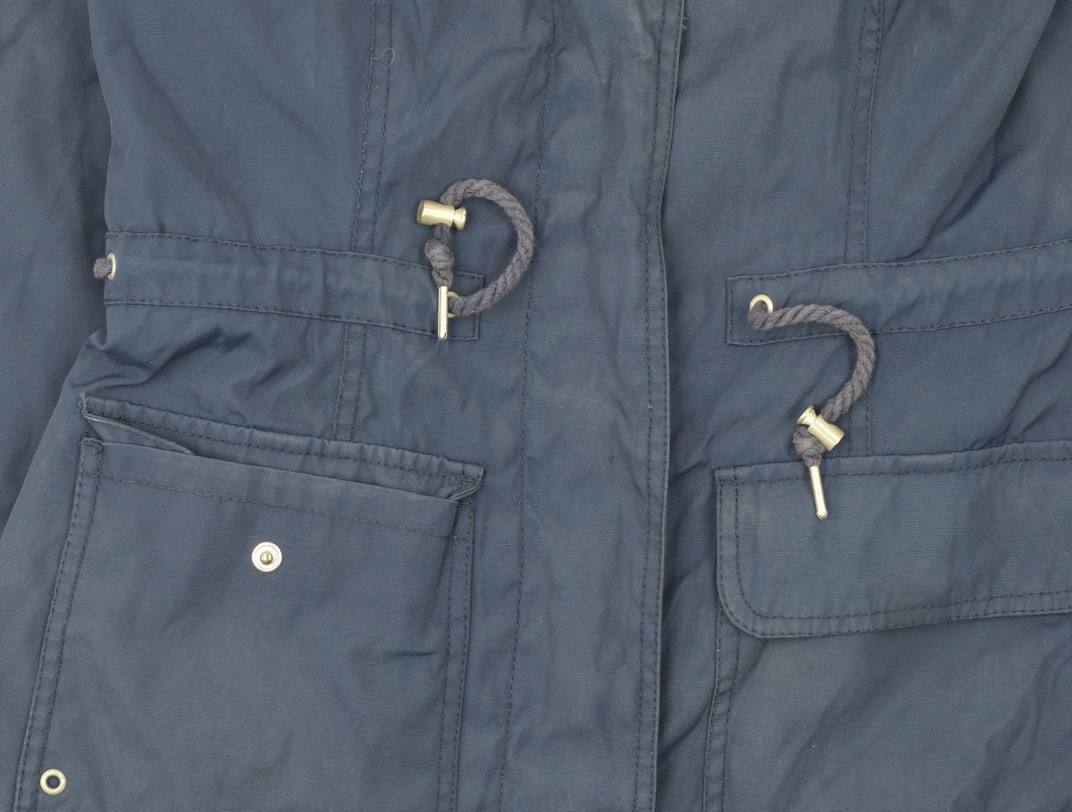 ESPRIT Women's Blue Mid-Length Hooded Parka Jacket Size 12