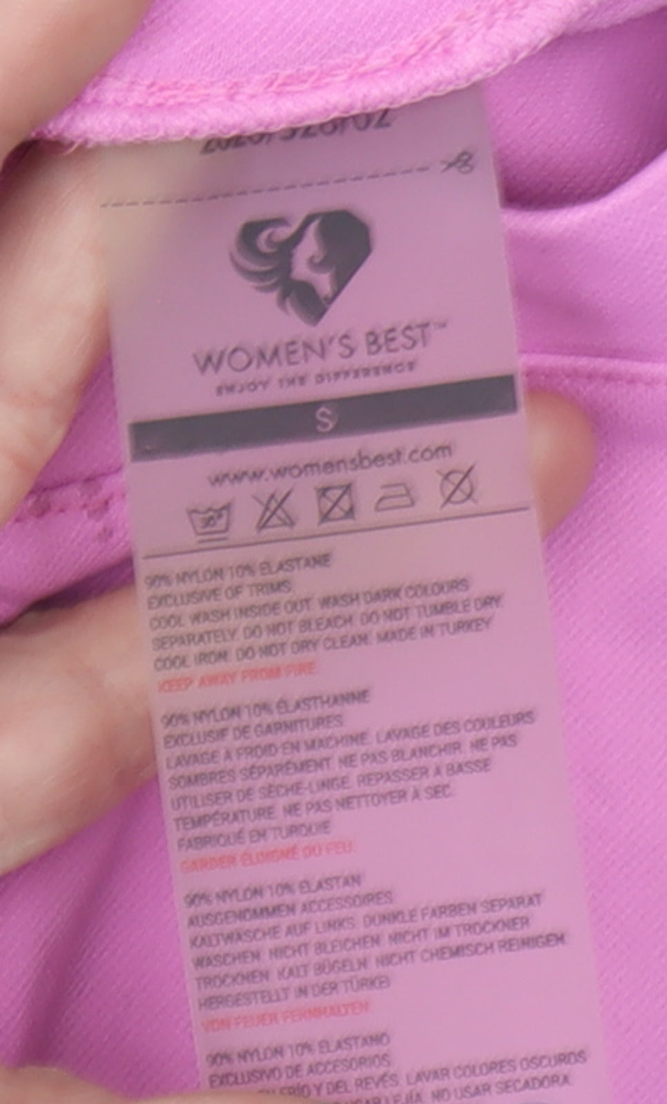Women's Best Pink Short Sleeve Slim Fit Activewear T-Shirt Size S