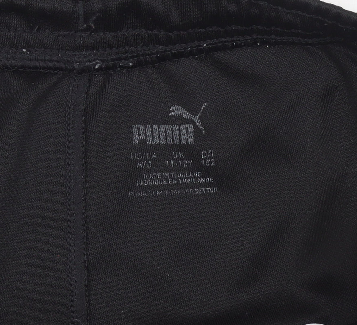 Puma Boys Black Slim Jogger Trousers 11-12 Years Athletic Fit Zip Pockets