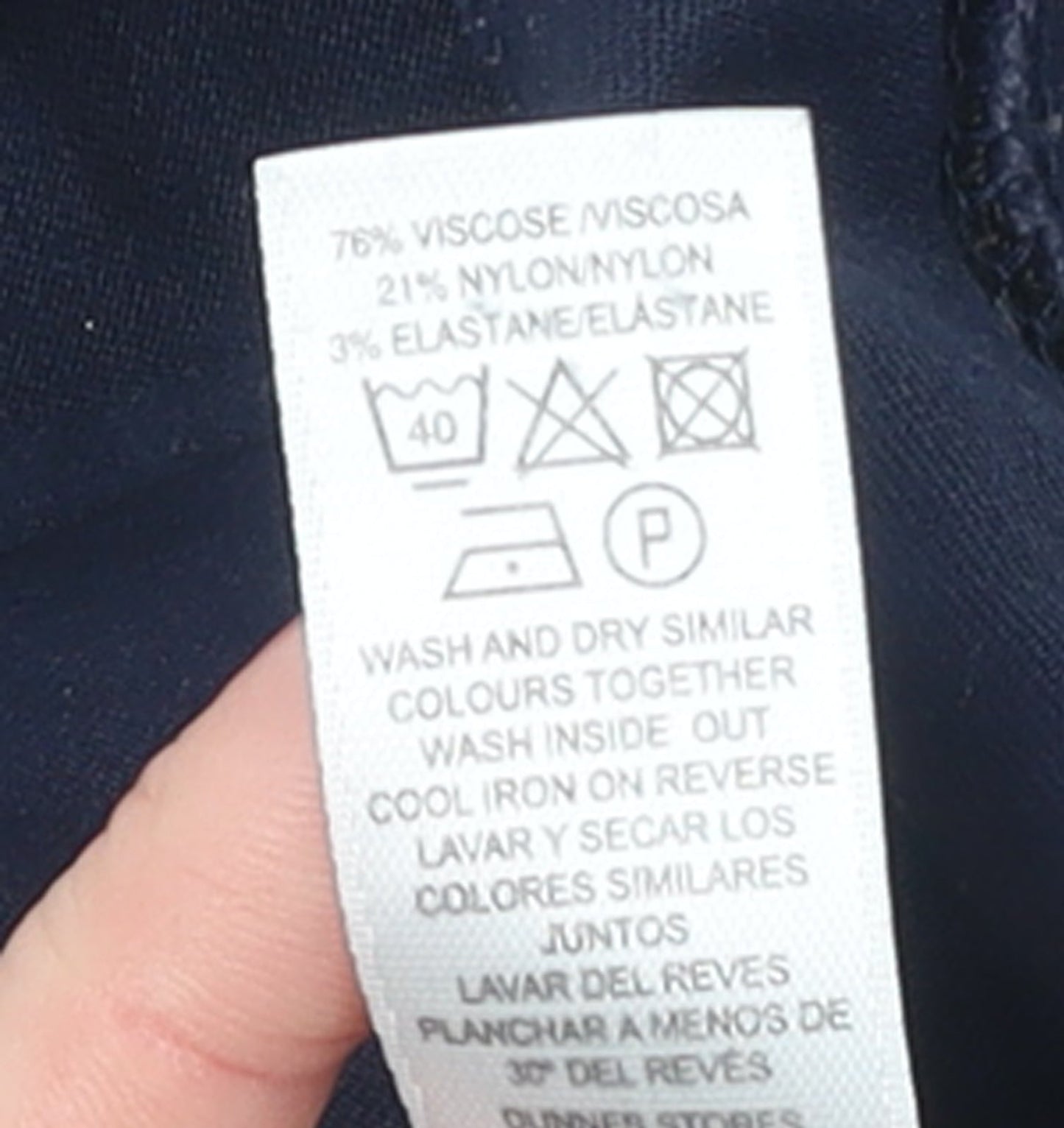 Gallery Women's Blue Size 16 Stretch Viscose Straight Leg Trousers