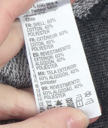 Roxy Women Grey Full Zip Hoodie Size S Cotton Blend Jersey