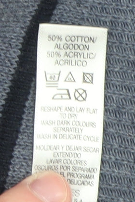 Dunnes Men Blue Geometric V-Neck Pullover Jumper Size S