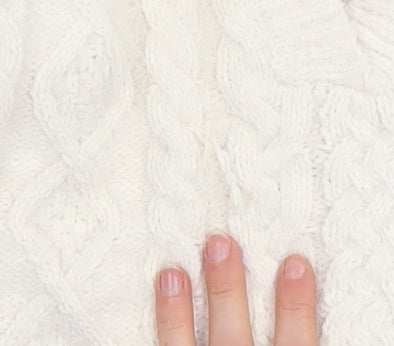 Gallery Women’s Ivory Cable Knit V-Neck Jumper Size S