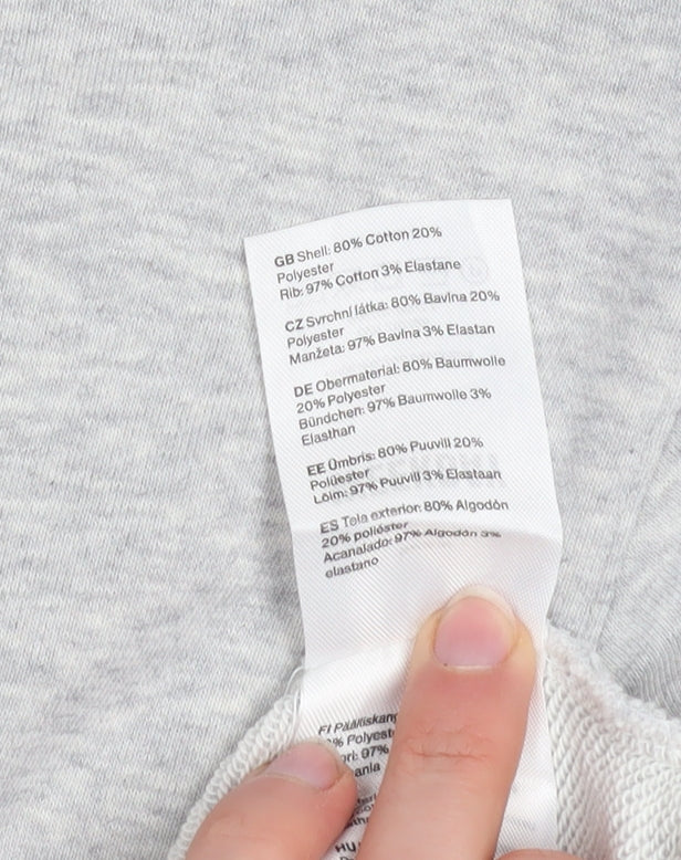 Weekday Women Grey XS Pullover Sweatshirt Cotton Blend Casual