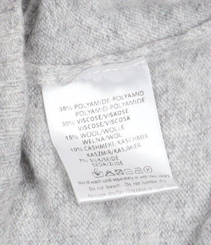 Bianco&Blu Women Grey Wool Cashmere Blend Long Sleeve Jumper S