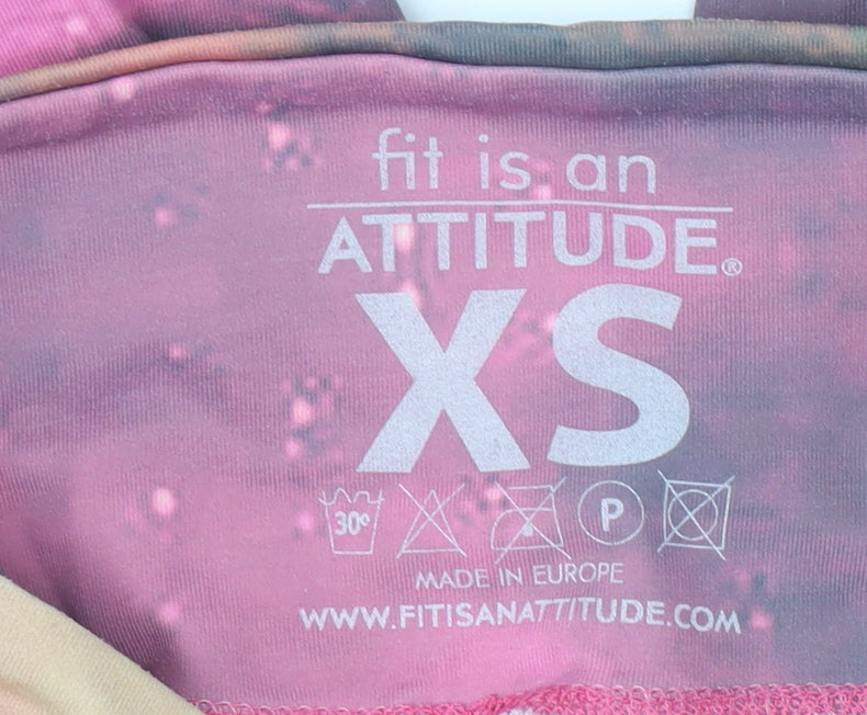 Fit Is An Attitude Womens Pink Multicoloured XS Leggings Activewear