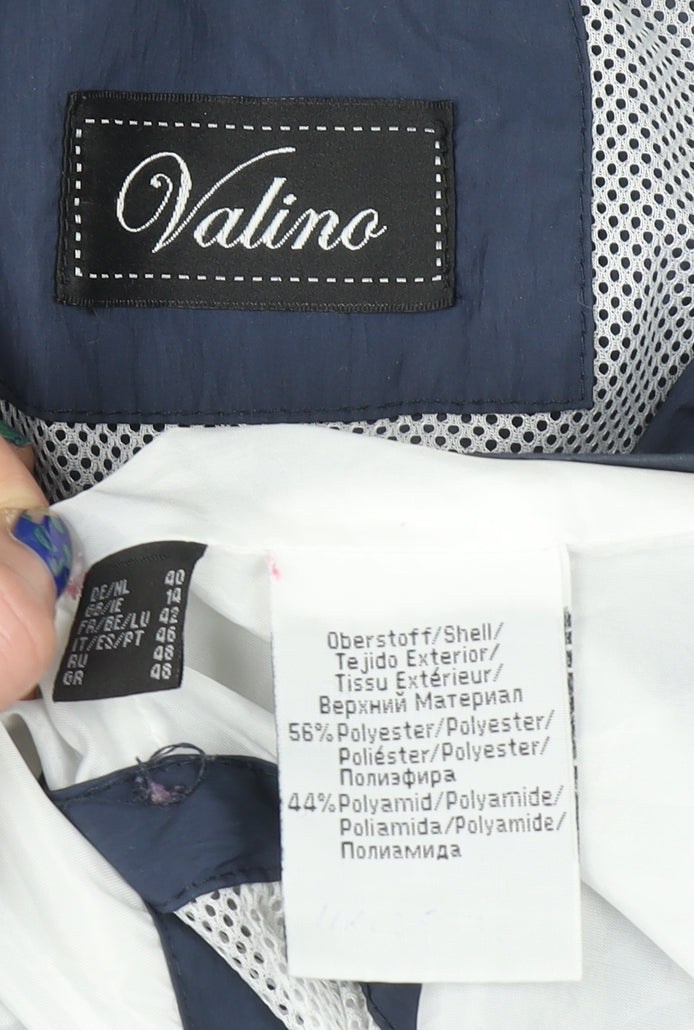 Valino Women's Blue Hooded Parka Jacket Size 12 Regular Fit