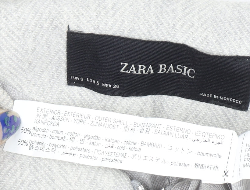 Zara Basic Women’s Grey Mid-Length Zip Coat Size S