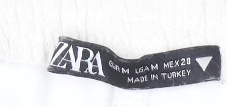 Zara Women Ivory Jersey Relaxed Fit Sweatpants Size M