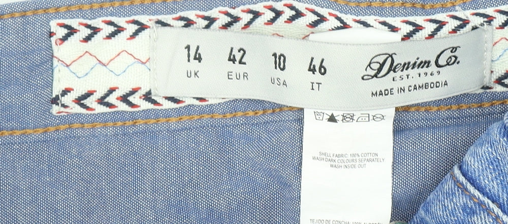 Denim Co Womens Blue Size 14 Relaxed Distressed Boyfriend Jeans