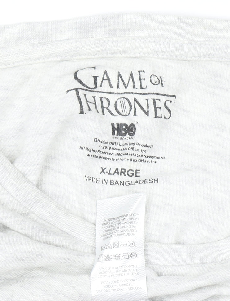 Game of Thrones Men's Grey House Stark Winterfell Graphic T-Shirt XL
