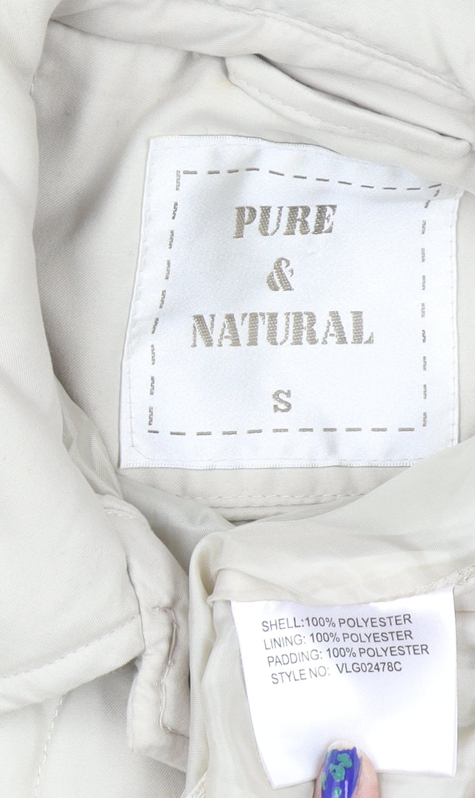 Pure & Natural Women's Beige Quilted Waistcoat S Regular Fit