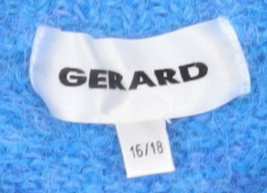 Gerard Women Blue Crew Neck Long Sleeve Pullover Jumper Size 16