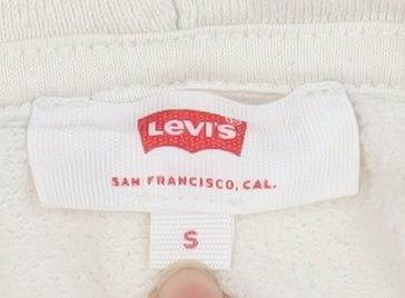Levi's Women's Ivory Small Cropped Full Zip Hooded Jacket