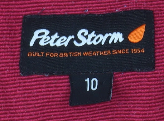 Peter Storm Women's Red Hooded Fleece Jacket Size 10