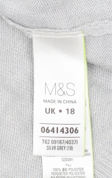Marks & Spencer Women’s Grey Beaded Scoop Neck Jumper Size 18