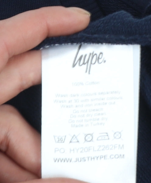 Hype Boys Blue Cotton Logo Pullover Sweatshirt 14 Years