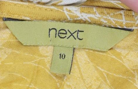 Next Women Yellow Floral Viscose Sleeveless Summer Dress Size 10