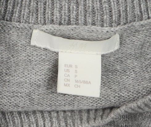H&M Men's Grey Sequin Dog 'Gangsta Wrapper' Christmas Jumper Size S