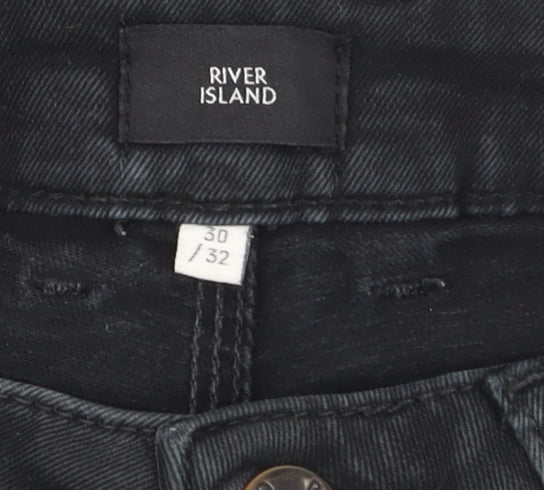River Island Men's Black Skinny Jeans Size 30/32 Denim Classic Style