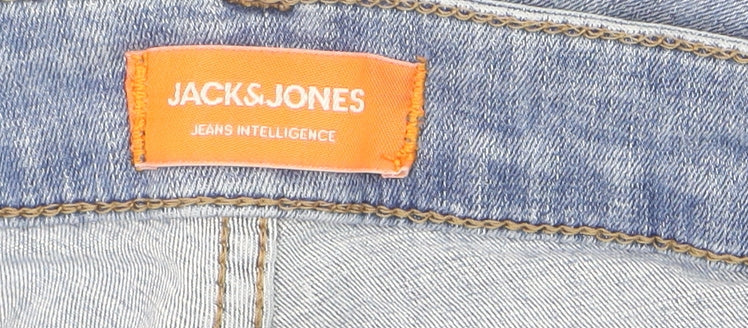 Jack & Jones Men's Blue Slim Straight Jeans 32W 32L Denim Comfort Fit