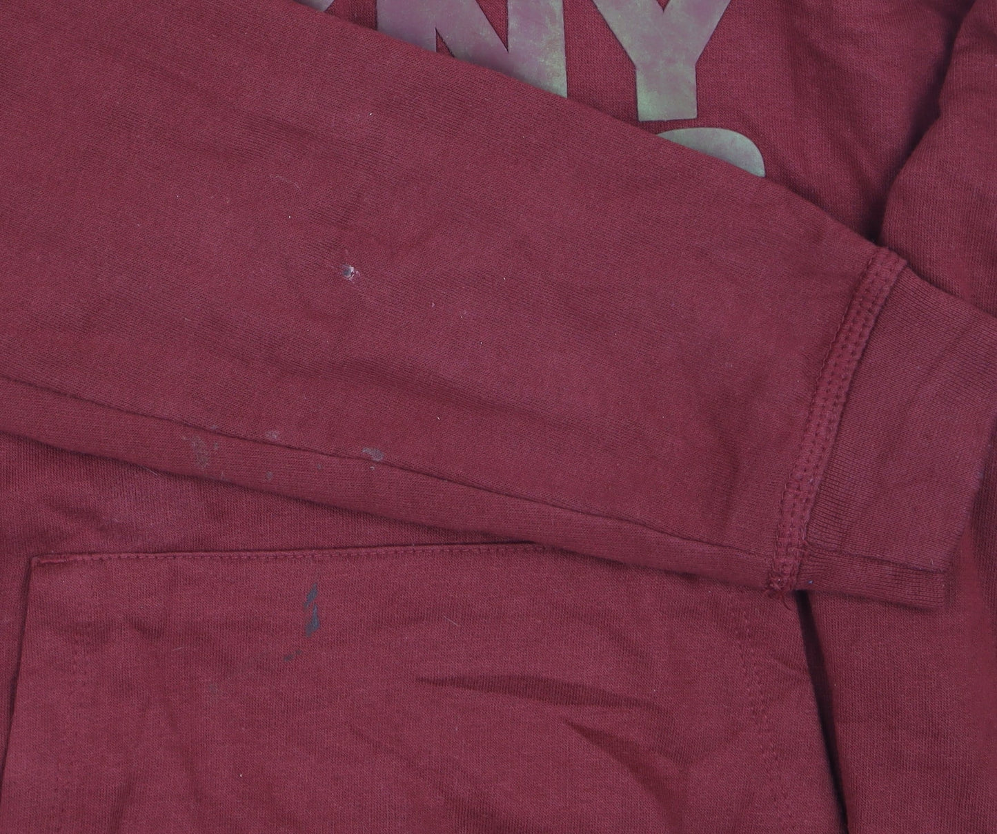DKNY Jeans Teens Red Pullover Hoodie 12 Plus Graphic Logo Fleece