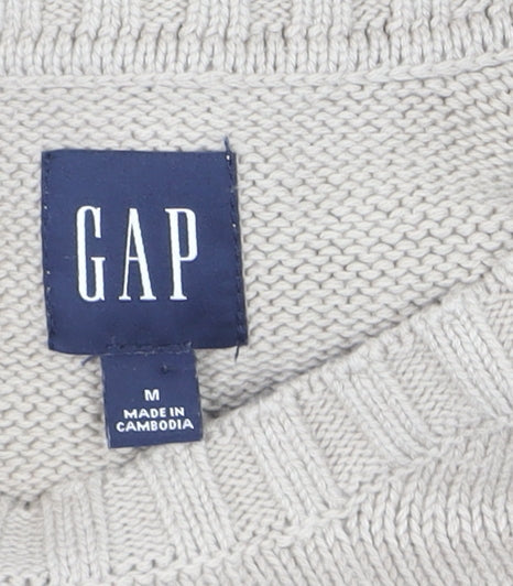 GAP Men's Beige Cotton Crew Neck Pullover Jumper Size M