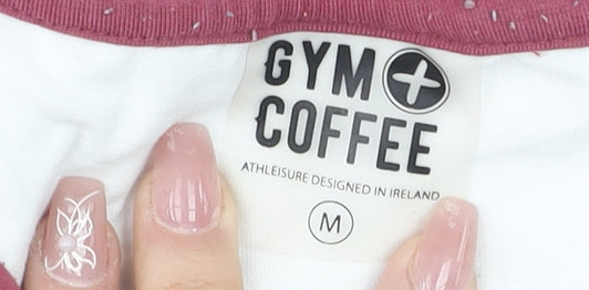 Gym+Coffee Men’s White 3/4 Sleeve Raglan T-Shirt Medium