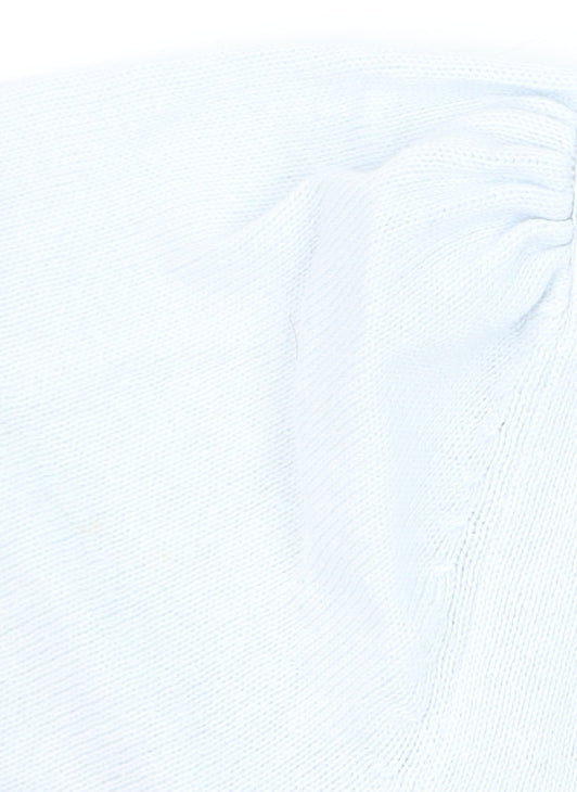 Oasis Women's White Cotton Cable-Knit 3/4 Sleeve Pullover Jumper Size S