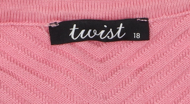 Twist Womens Pink Full Zip Knit Jumper Size 18