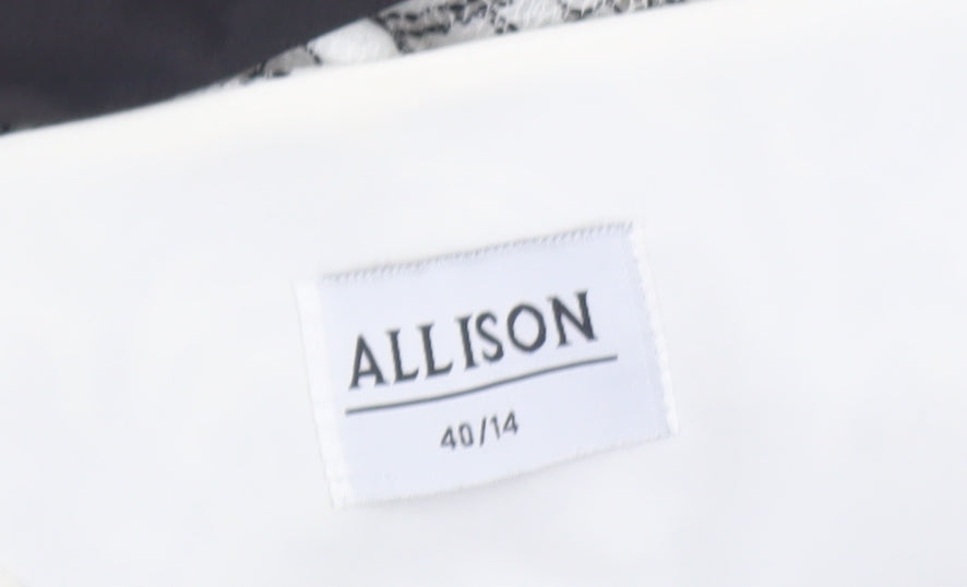 Allison Women's Ivory Lace A-Line Knee Length Dress Size 14