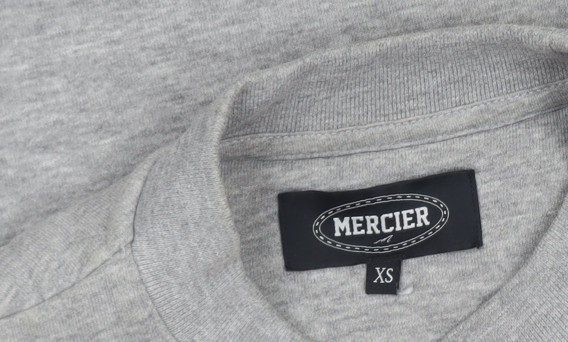 Mercier Men's Grey XS Regular Fit Logo Sweatshirt