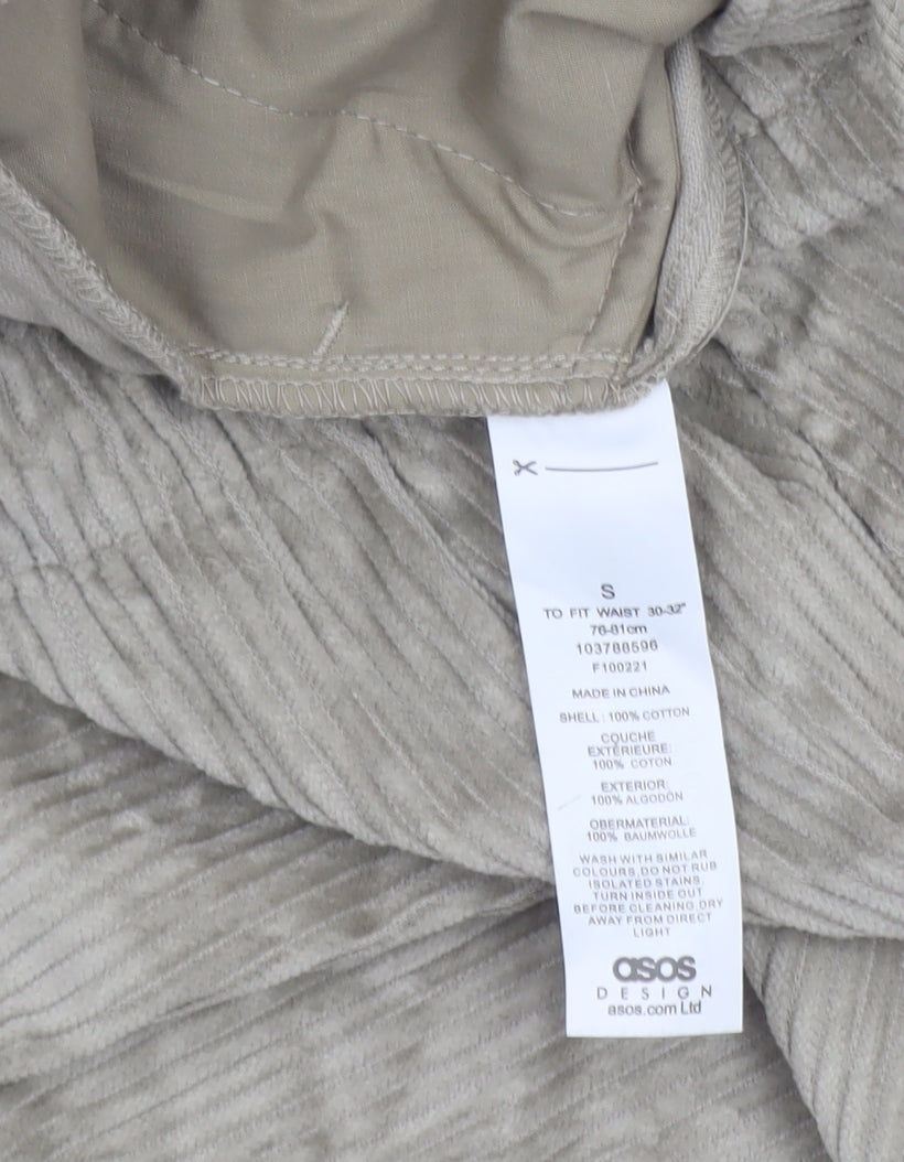 ASOS Design Women’s Beige Corduroy Drawstring Trousers S