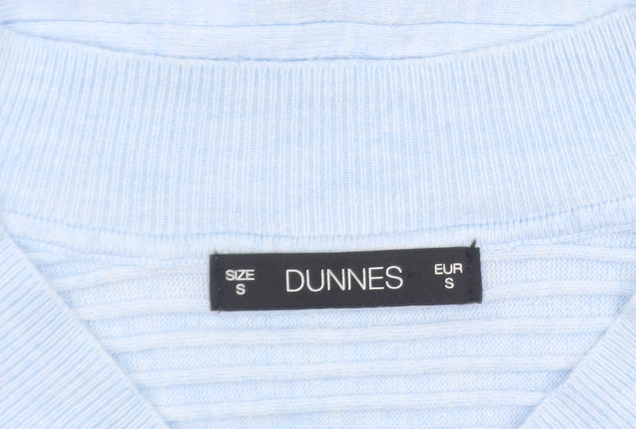 Dunnes Women's Blue V-Neck Knit Jumper Size S