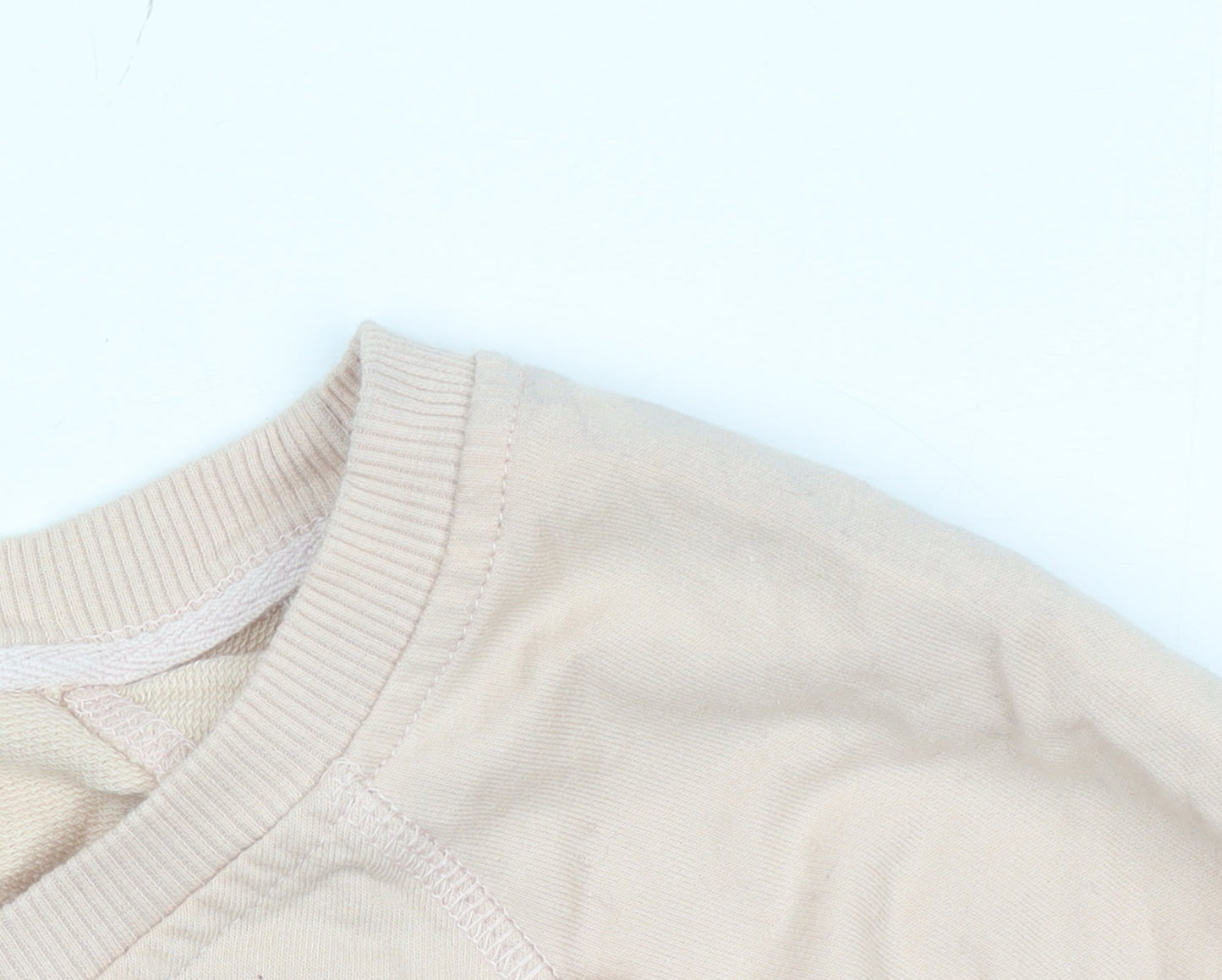 Next Womens Beige Sequin Embellished Cotton Sweatshirt Size 14