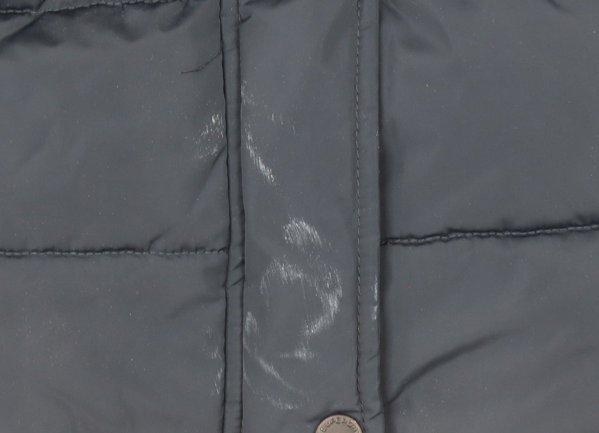Superdry Women's Blue Faux Fur Hooded Puffer Jacket Size 10
