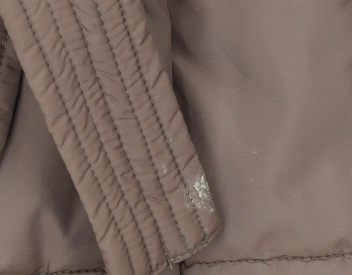 Go.G.G Women Brown Belted Puffer Coat M Mid-Length Quilted Winter Jacket