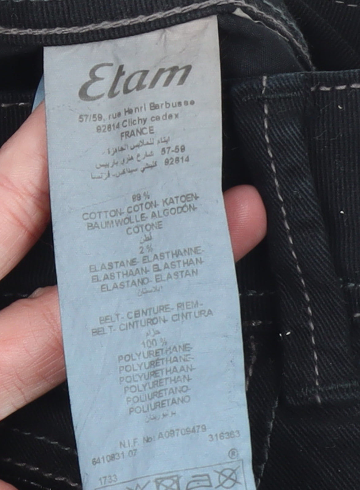 Etam Women Black Straight Slim Fit Jeans Size 8