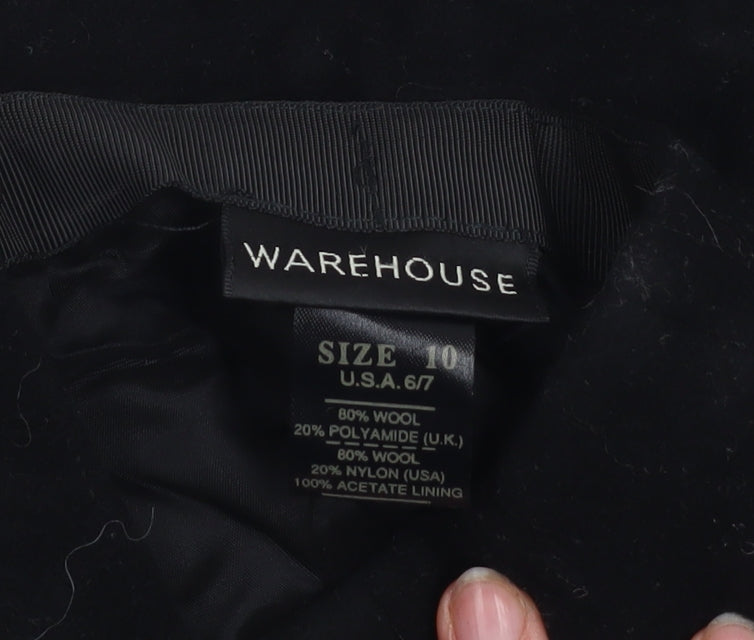 Warehouse Women’s Black Wool A-Line Short Skirt Size 10