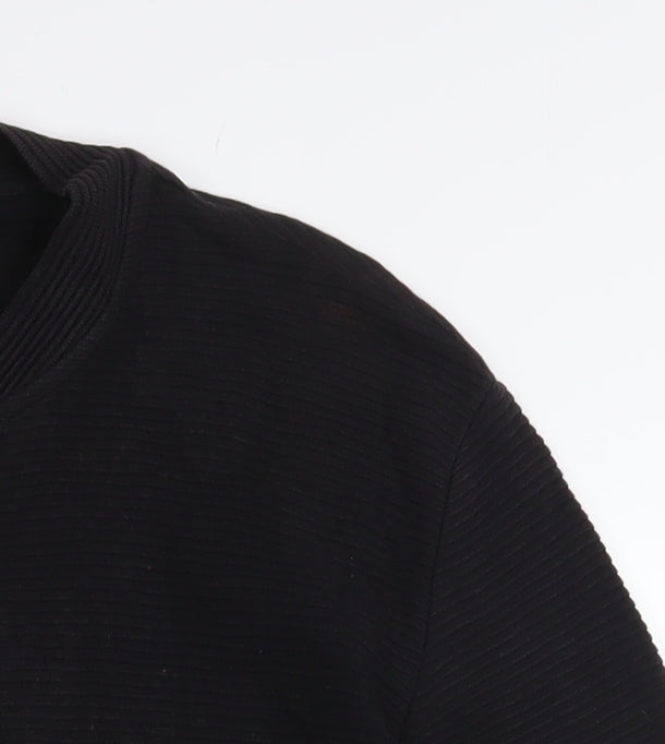 Next Men's Black Medium Basic Jacket 100% Cotton Zip Up Casual Bomber