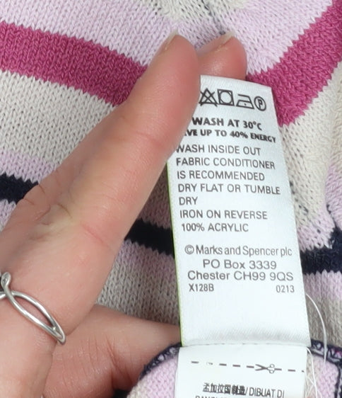 Marks & Spencer Womens Navy Stripe Pullover Jumper Size 10