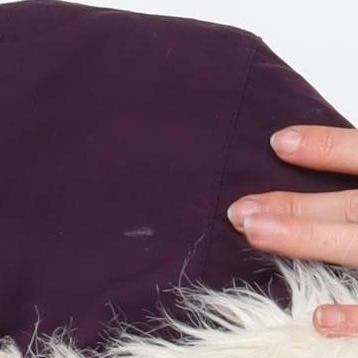 Dorothy Perkins Women’s Purple Faux Fur Hooded Parka Coat Size 10