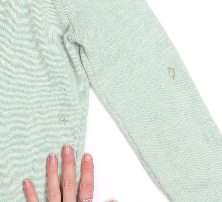 Topshop Women Green Jewel Neck Knit Pullover Jumper Size 6
