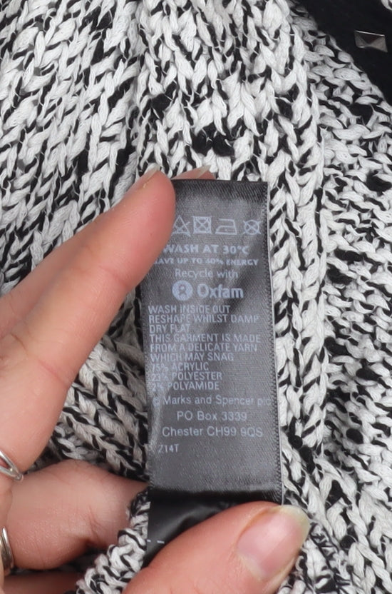 Marks & Spencer Women’s Grey Studded Open Knit Cardigan Size 10