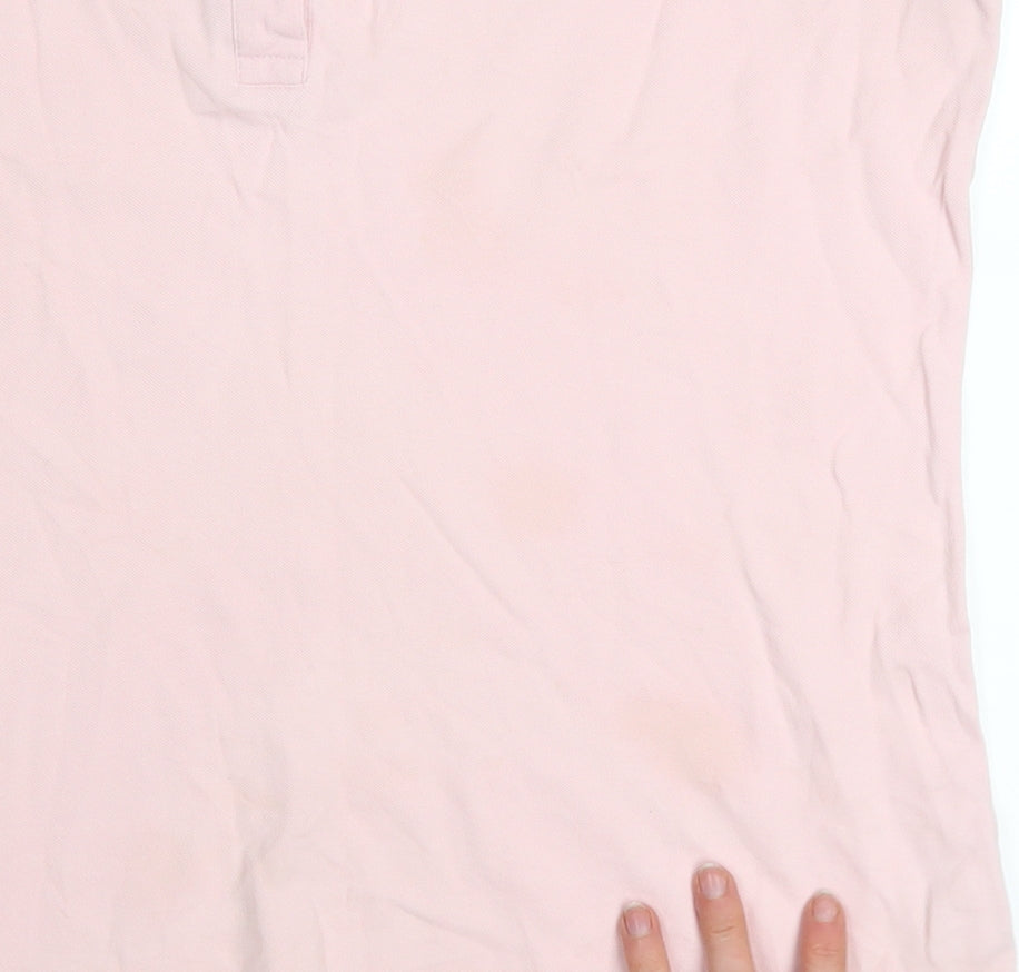 GANT Men's Pink Cotton Short Sleeve Polo Shirt Size L