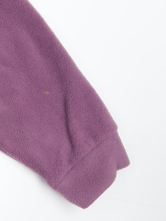 Peter Storm Women Purple Fleece V-Neck Pullover Sweatshirt Size 18