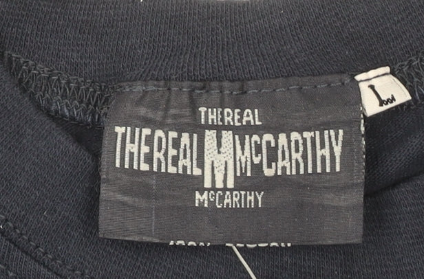 The Real McCarthy Men's Blue Cotton Crew Neck T-Shirt Size L